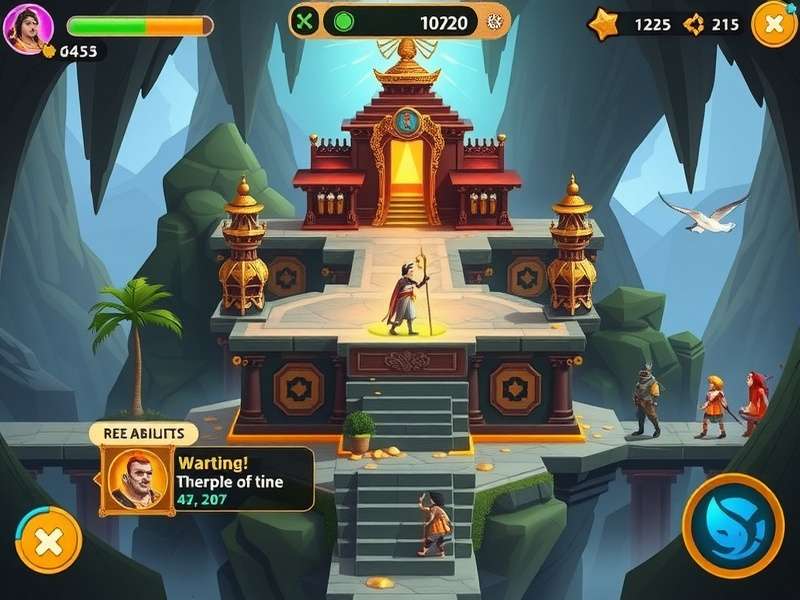 Divine Temple Protector story scene with mythological characters