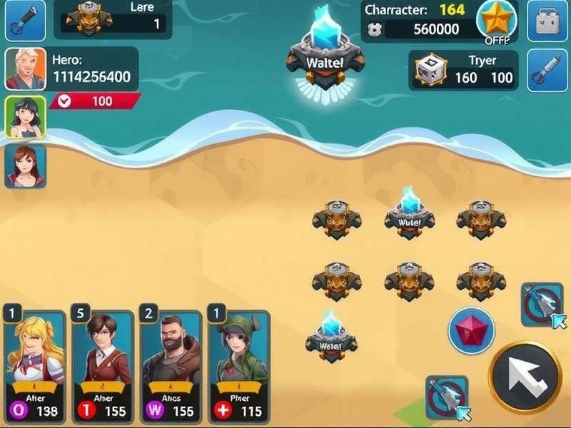 Wave Defenders Hero Selection Screen - Character Roster