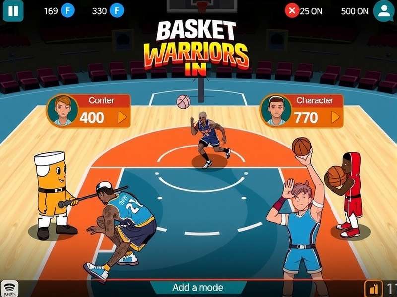 Basket Warriors IN character selection screen showing diverse players