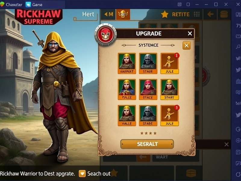 Rickshaw Warrior Supreme upgrade system interface