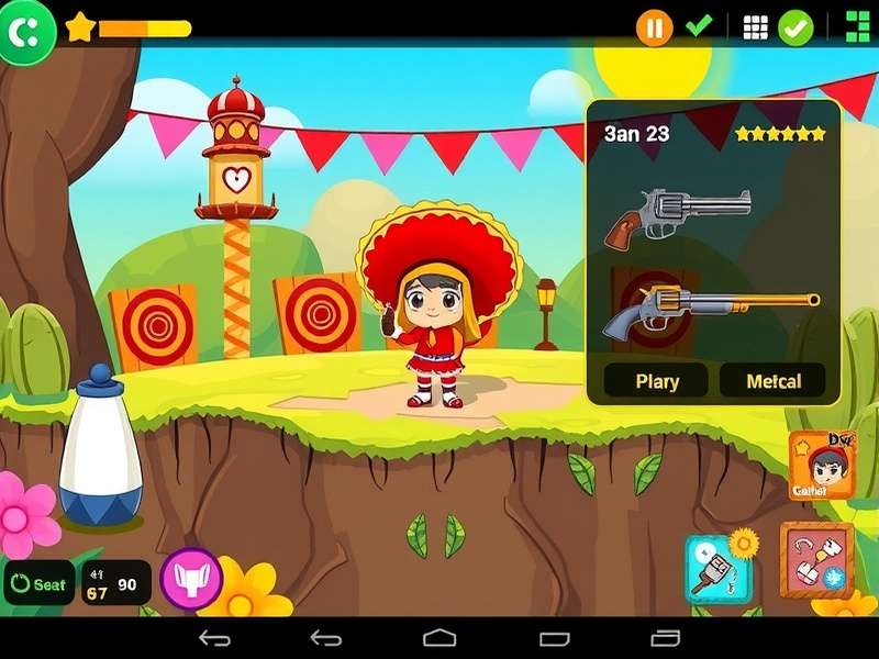 Fiesta Pistol Whiz level design showing interactive elements and targets