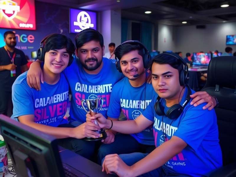 Calangute Crushers Silver team members in competitive gaming setup