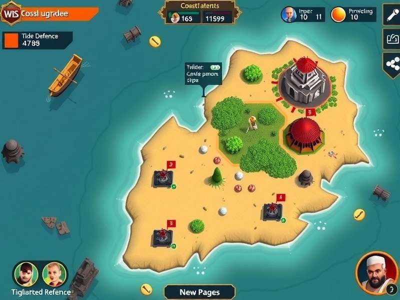 Tide Protectors India gameplay screenshot showing coastal defense mechanics