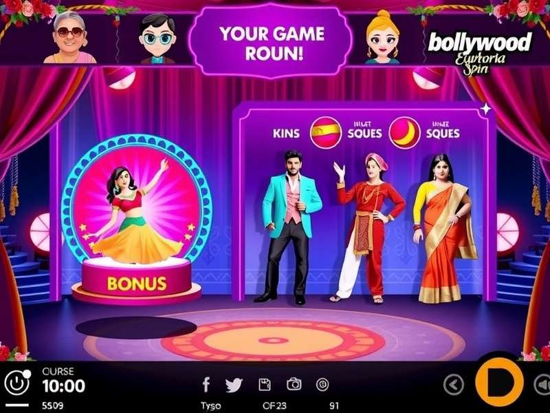 Bollywood Euphoria Spin character selection screen showing diverse Indian representations
