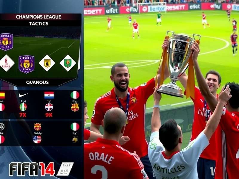 FIFA 14 CL Elite gameplay screenshot showing Champions League match