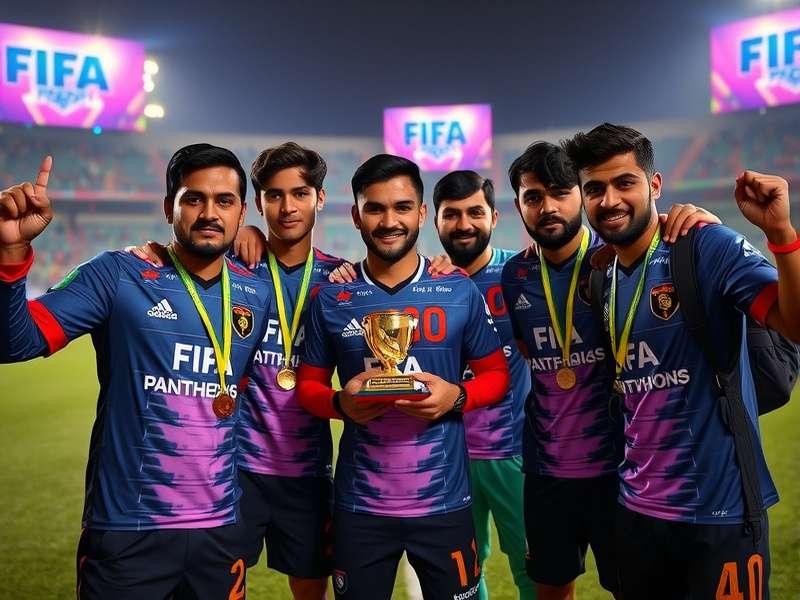 Patna Panthers FIFA Champion team celebrating tournament victory