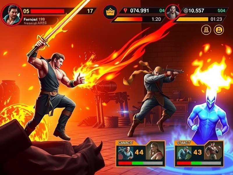 Character selection screen in Fierce Flame Fire Fury