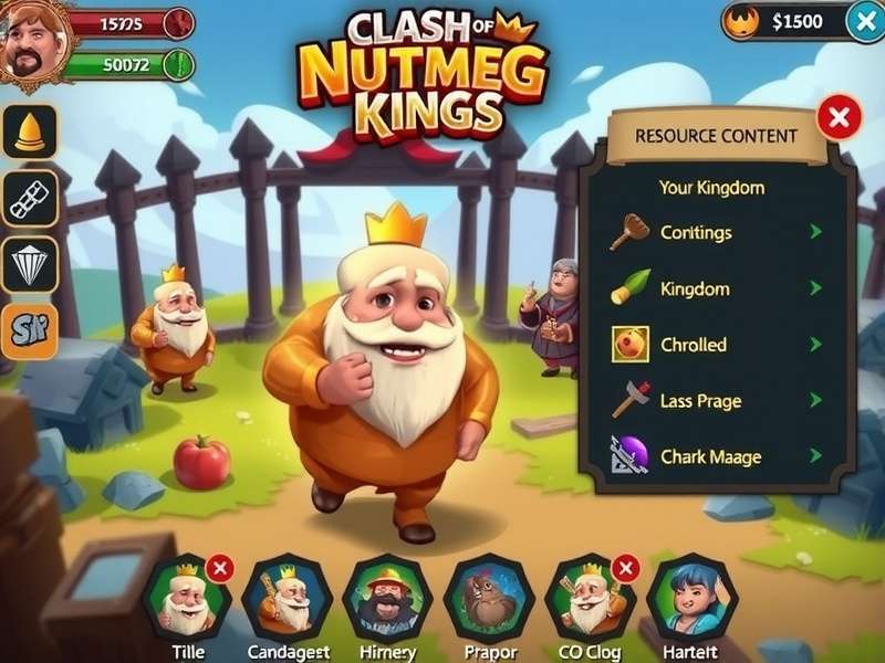 Clash Of Nutmeg Kings gameplay screenshot showing kingdom battle