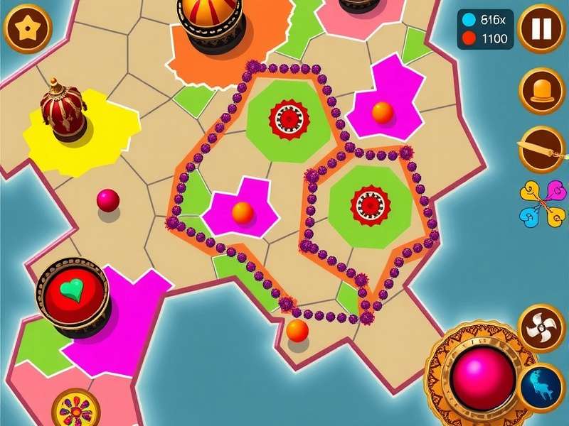 Holi Hues Hustle gameplay screenshot showing colorful interface