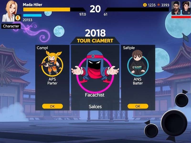 Narmada Ninja Duel character selection screen