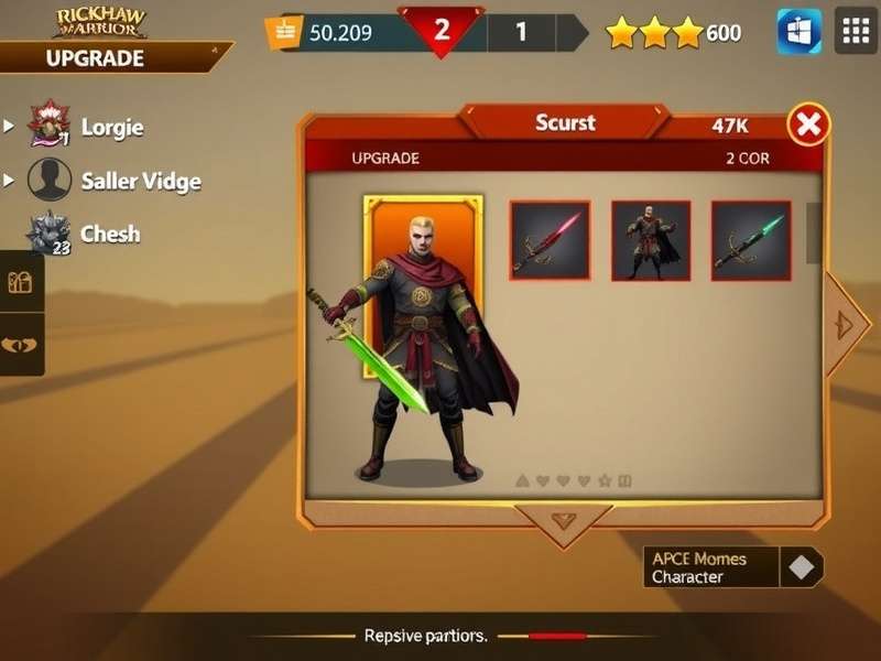 Rickshaw Warrior Supreme gameplay screenshot showing character customization