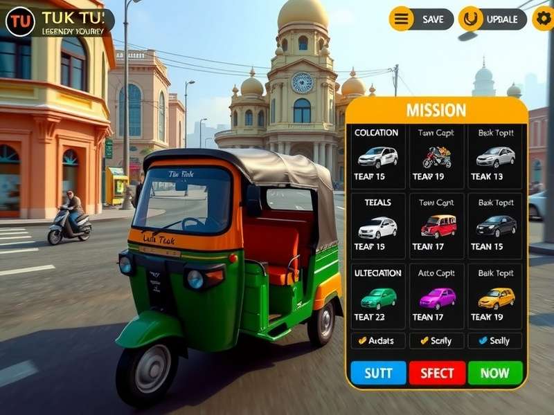 Tuk Tuk Legendary Journey customization screen showing vehicle upgrade options