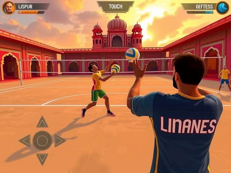 Volley Legends Jaipur gameplay screenshot showing intense volleyball action