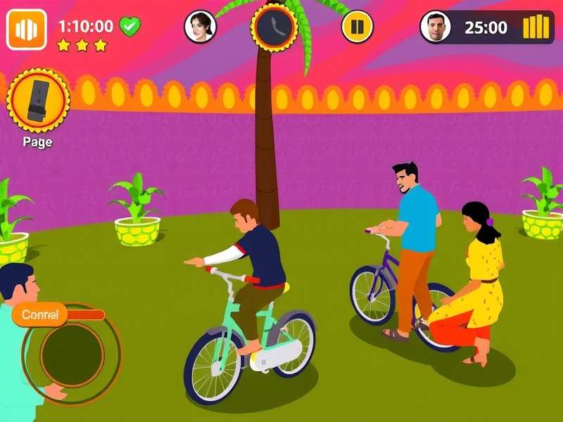 Saffron Spin Cycle gameplay screenshot showing vibrant colors and traditional Indian elements