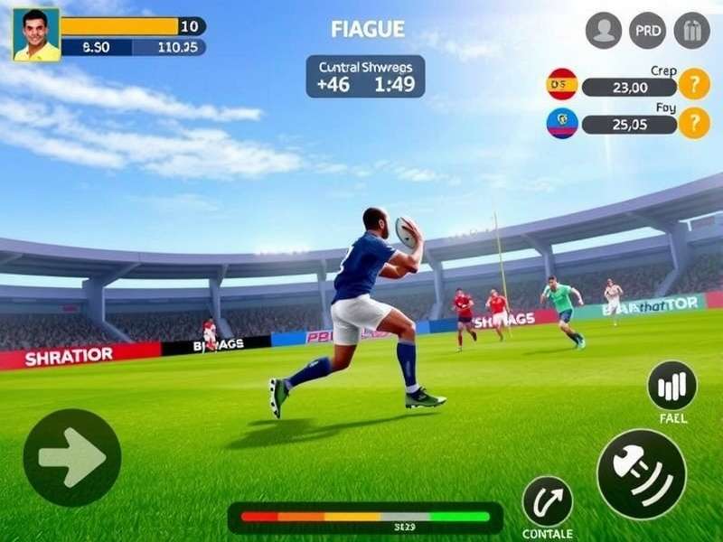 Bharat Rugby Dominators gameplay screenshot showing rugby action