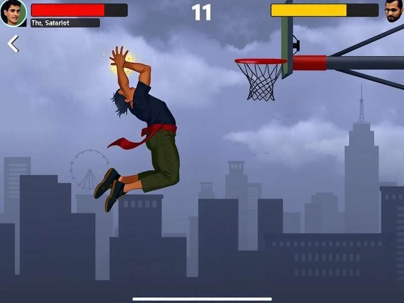 Mumbai Dunk Titan gameplay screenshot showing character dunking