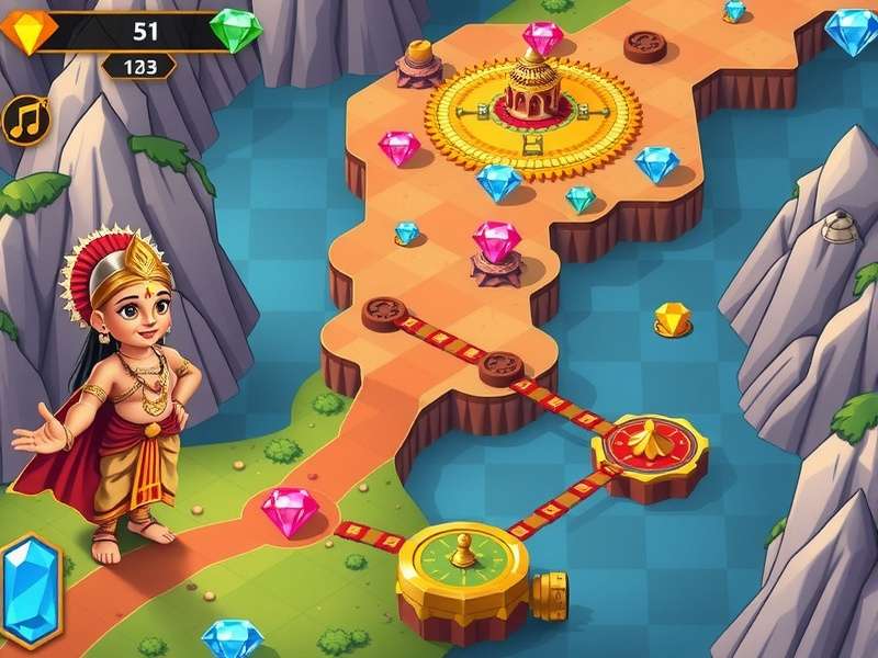 Diamond Dreamland strategy map showing optimal diamond collection paths