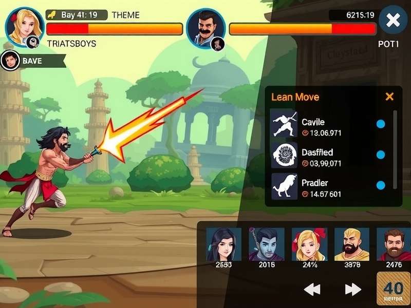 Pawan Kalyan Mighty Warrior combat interface showing special moves