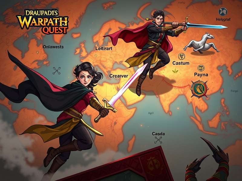 Draupadi S Warpath Quest gameplay screenshot showing epic battle scene