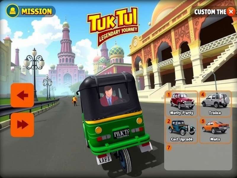 Tuk Tuk Legendary Journey mission selection screen showing various Indian locations