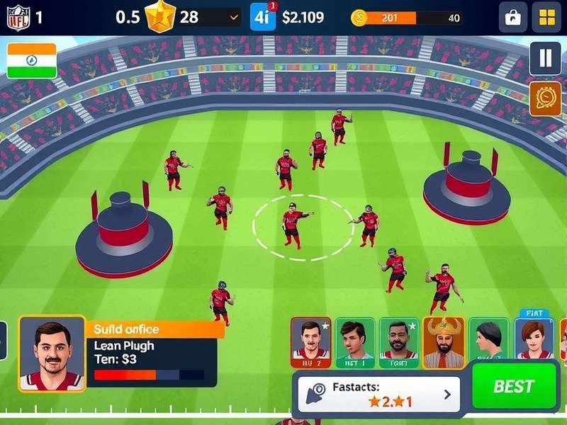 Desi NFL Grand Battle character customization screen showing diverse options