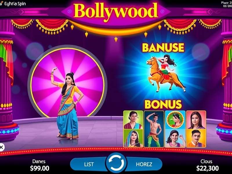 Bollywood Euphoria Spin bonus round showing dance sequence mini-game