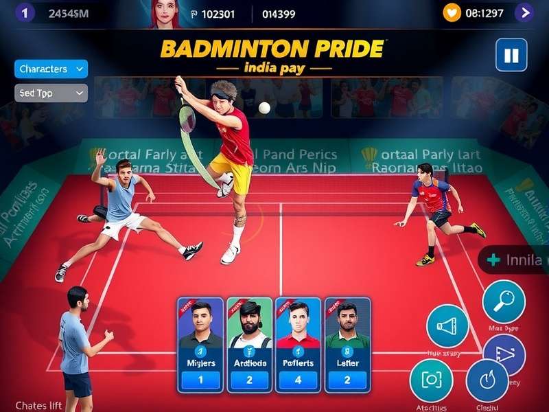 Badminton Pride India control scheme and interface