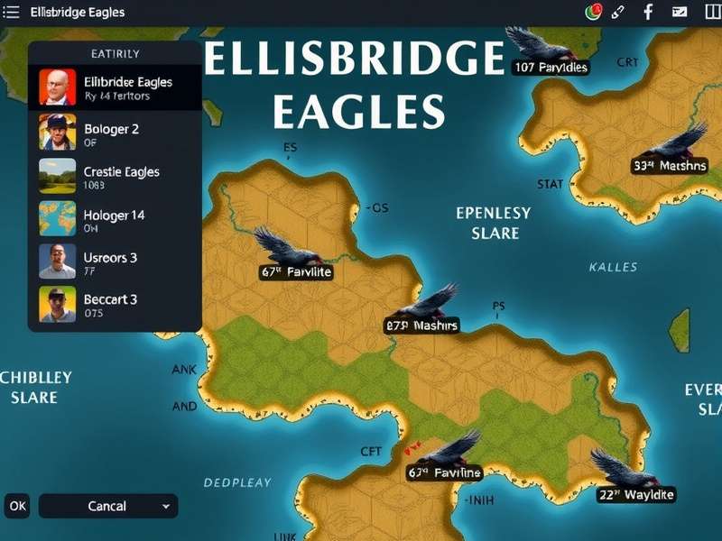 Ellisbridge Eagles strategy map showing territory control