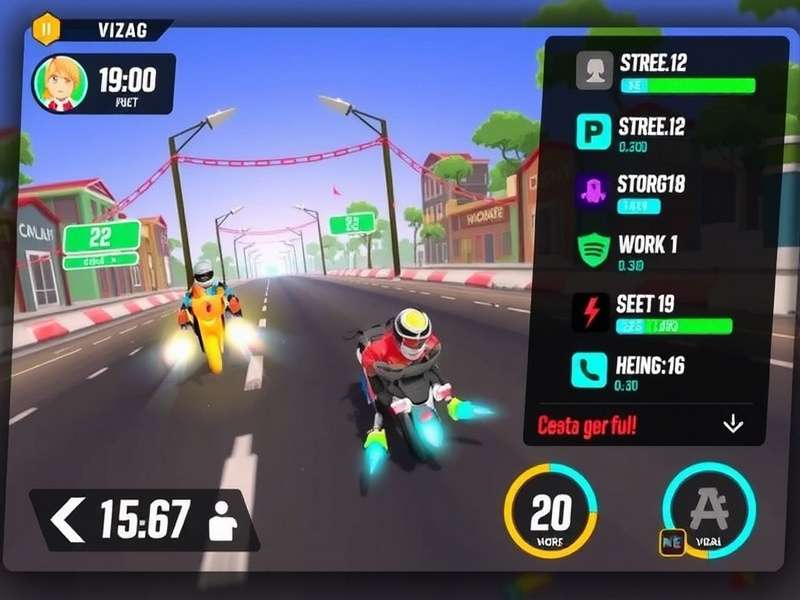 Dash Hero Vizag gameplay screenshot showing racing action through Vizag streets