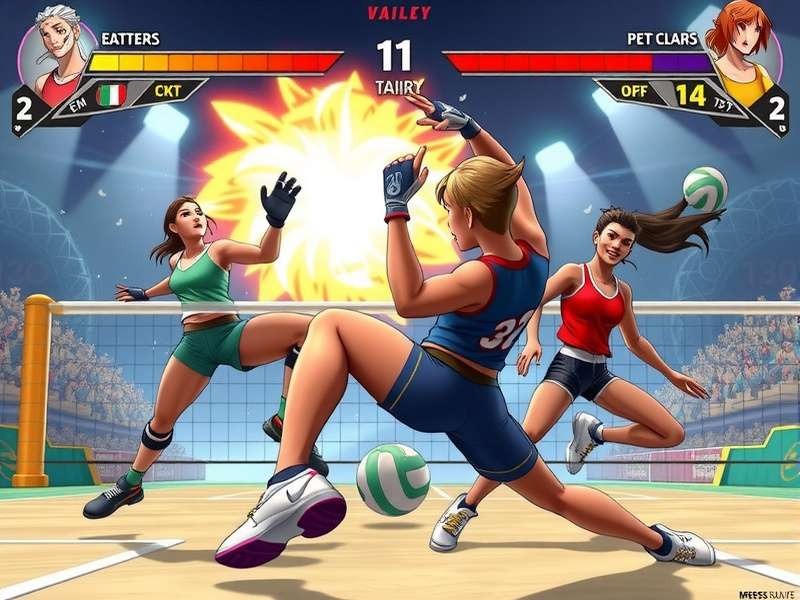 Peak Volley Titans character roster showing diverse athletes