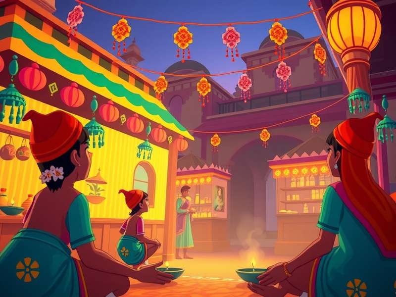 Tikka Trekker gameplay showing character exploring Indian marketplace