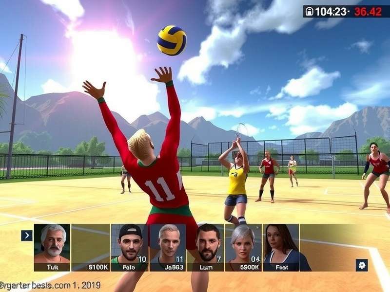 Peak Volley Titans gameplay screenshot showing intense volleyball action