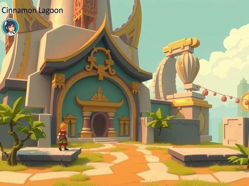 Cinnamon Lagoon Legend environment showing detailed temple architecture