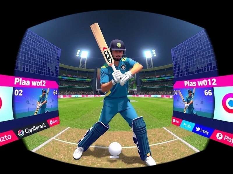 India VR Cricket Stars gameplay showing batsman in virtual reality