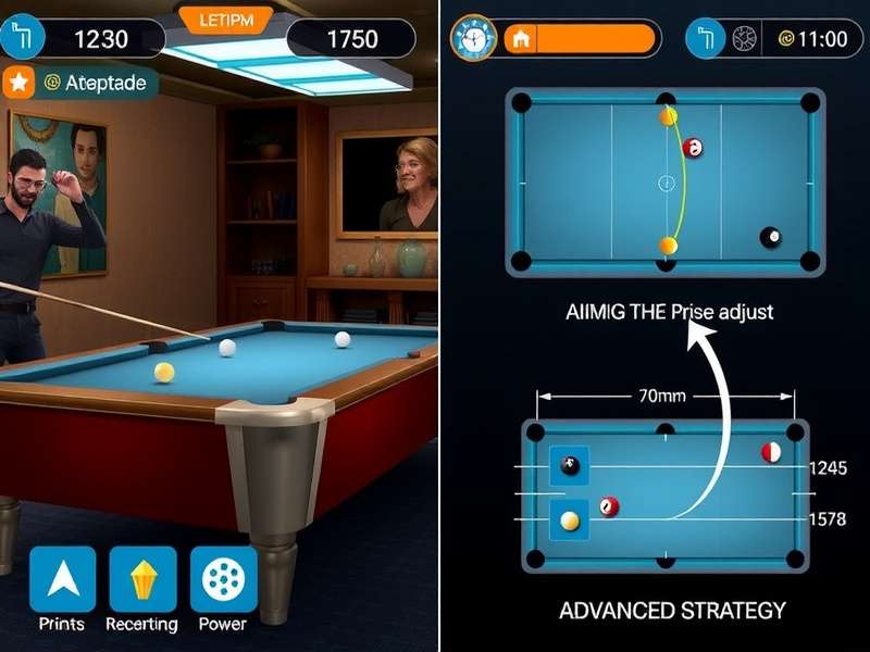 Advanced strategy illustration showing position play in Prodigy Pool Master