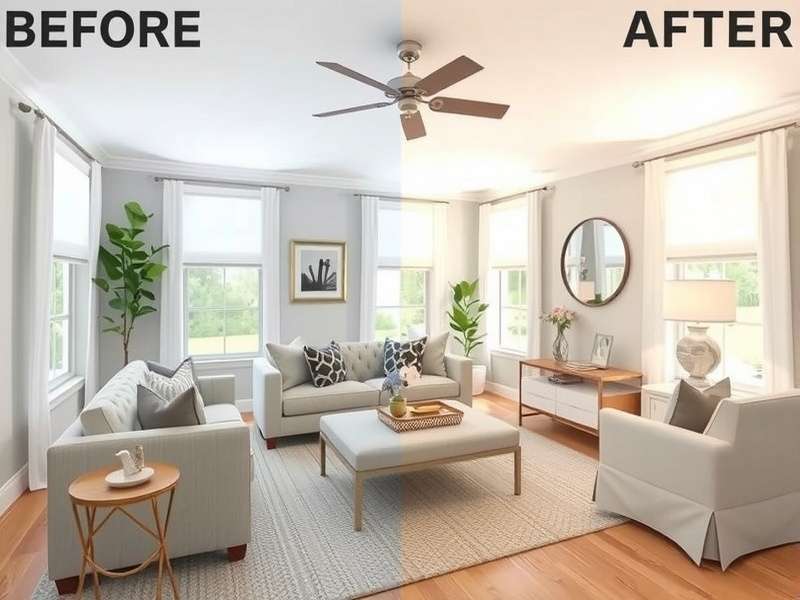 Chic Cottage Redesign user interface showing design tools and furniture selection