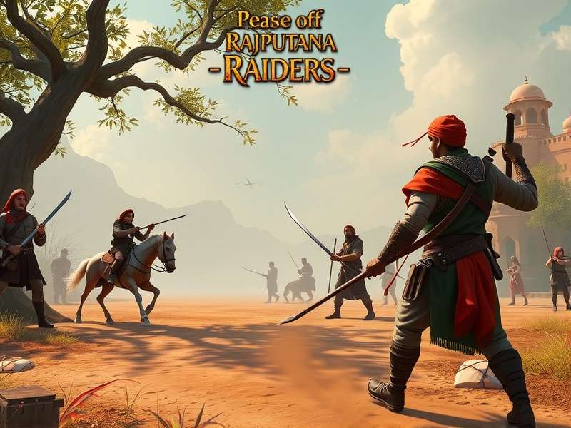 Rajputana Raiders game screenshot showing battle scene