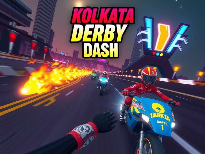 Kolkata Derby Dash gameplay screenshot showing racing action