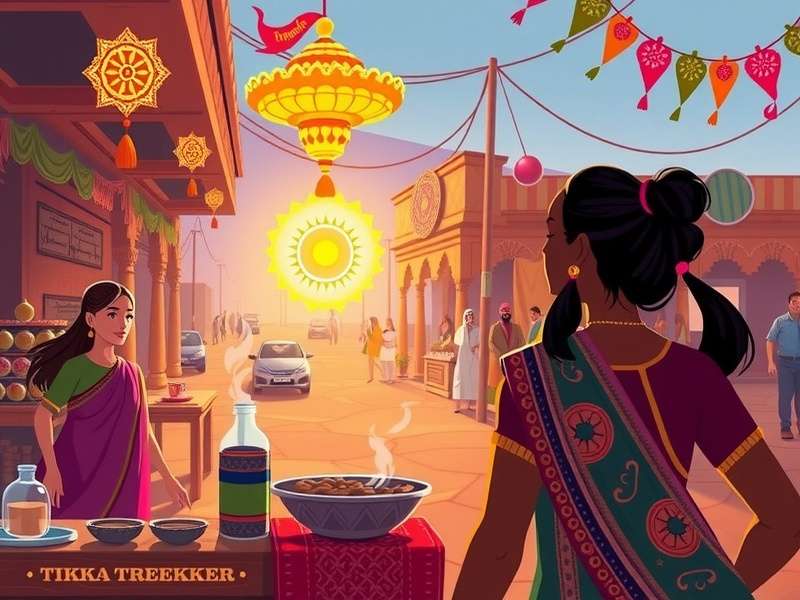 Tikka Trekker visual design showing traditional Indian art style