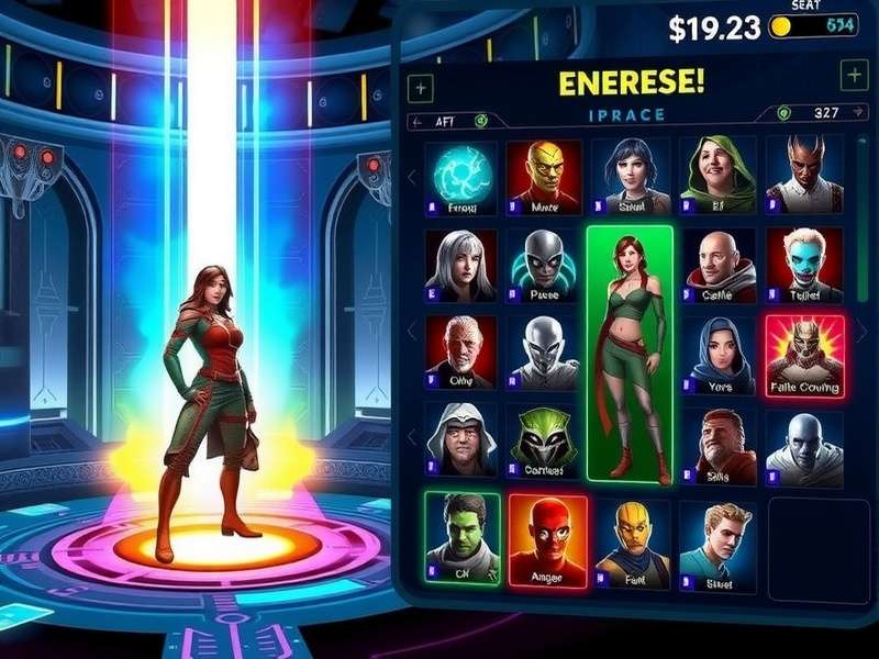 Energy Enforcers character selection screen showing diverse roster