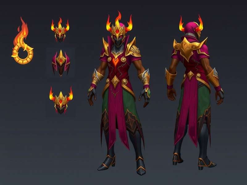 Morjim Flame Warlock character design evolution