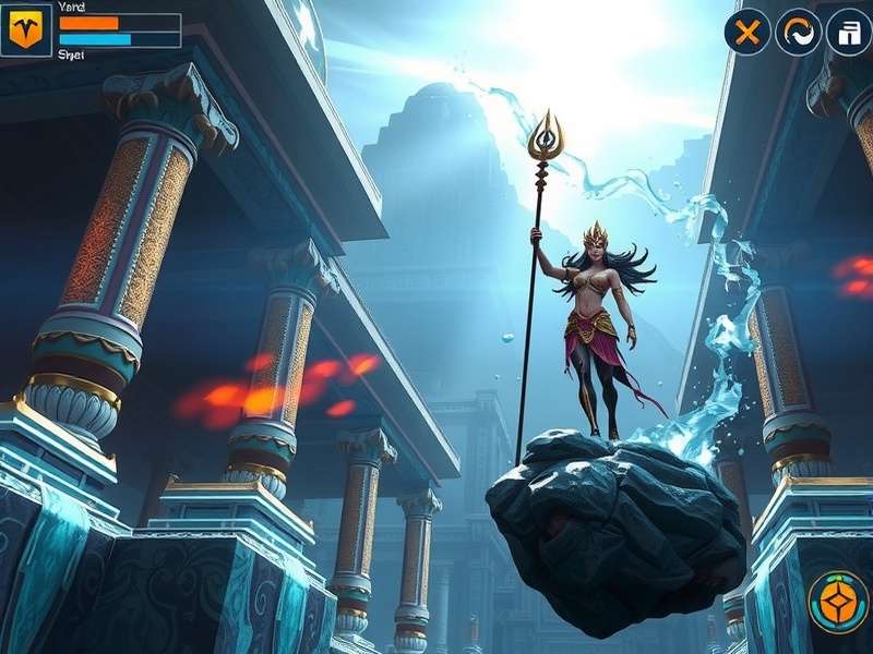 Temple Guardian Supreme gameplay screenshot showing character in ancient temple