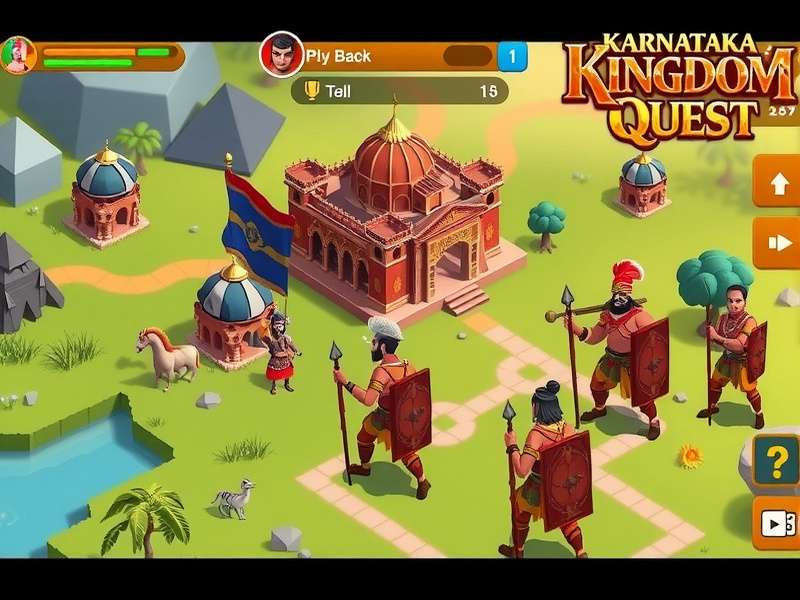 Karnataka Kingdom Quest gameplay screenshot showing kingdom building