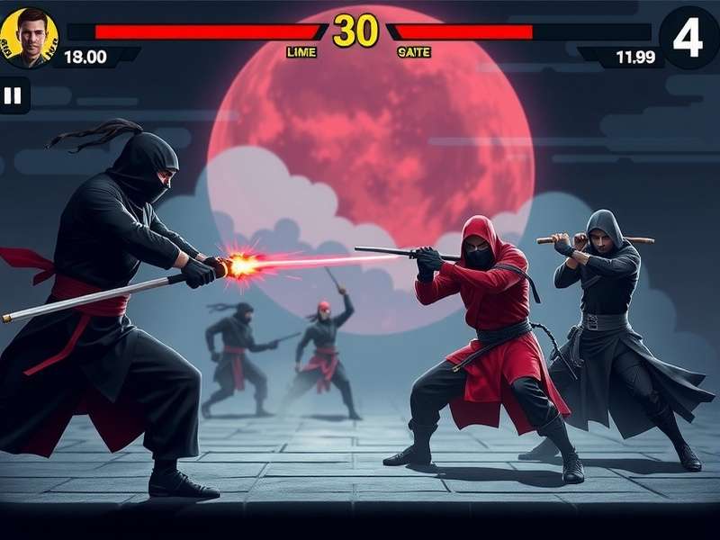 Nellai Shadow Ninja combat sequence showing martial arts moves
