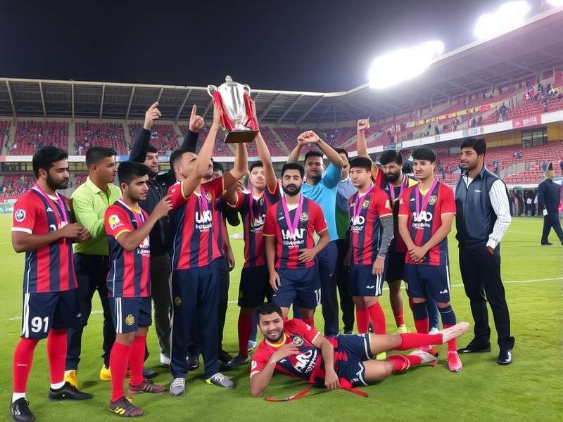 Team celebrations after winning Uppal United Champion League