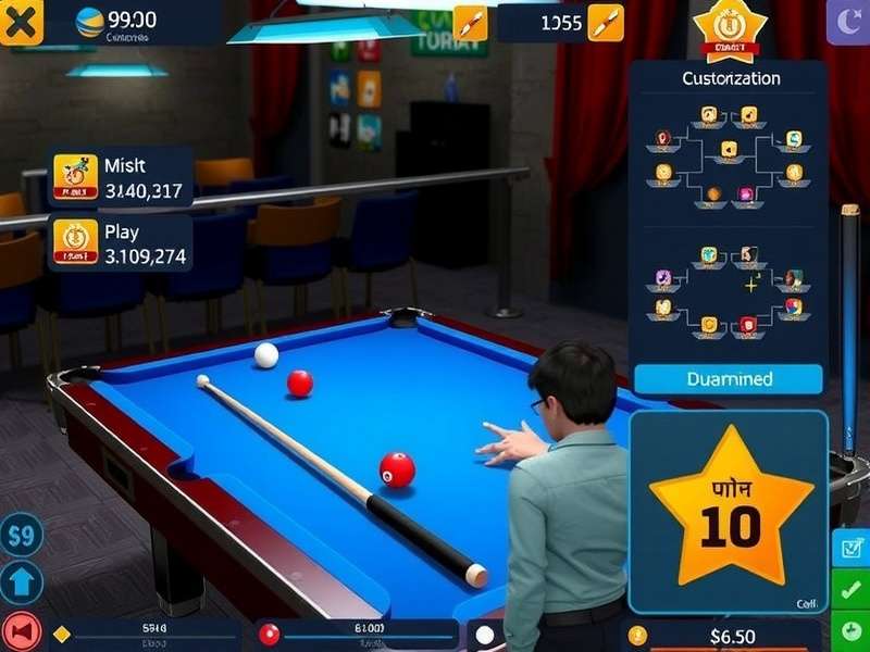Delhi Pool Star tournament interface showing bracket and prize information