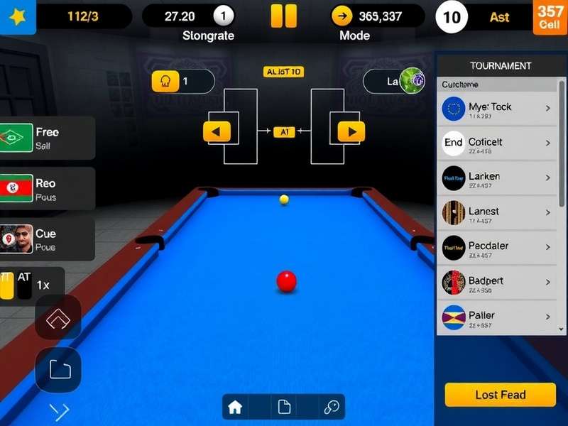 Delhi Pool Star gameplay interface showing realistic pool table and controls