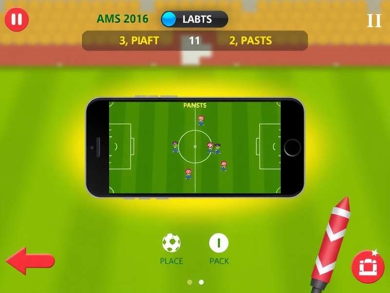 FIFA Mobile gameplay on a smartphone showing a stunning attacking move
