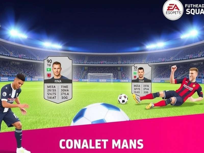 FIFA Mobile gameplay on mobile device showing squad building interface