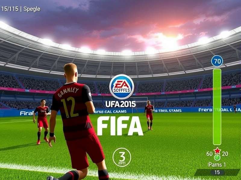 FIFA Mobile gameplay on a smartphone showing intense football action